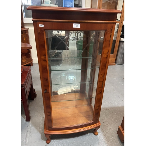 53 - PAIR OF SOLID GOLDEN OAK LAMP TABLES WITH GLASS INSERTS