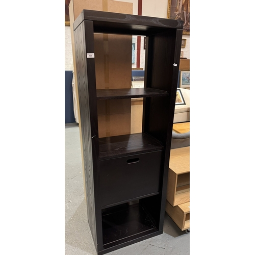 100 - M&S BLACK ASH BOOKCASE WITH DRAWER