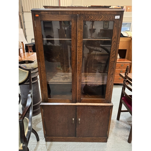 108 - OAK GLAZED BOOKCASE