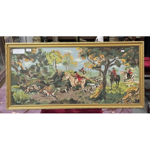 123 - FRAMED NEEDLE POINT TAPESTRY