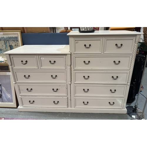 127 - PAINTED SOLID PINE ELEVEN DRAWER CHEST