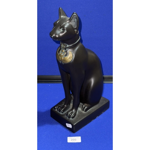 200 - LARGE EGYPTIAN BASTET SPHYNX CAT SCULPTURE