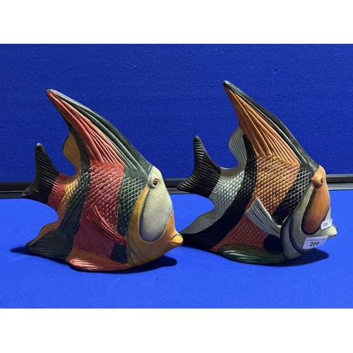 209 - TWO LARGE CERAMIC ANGELFISH