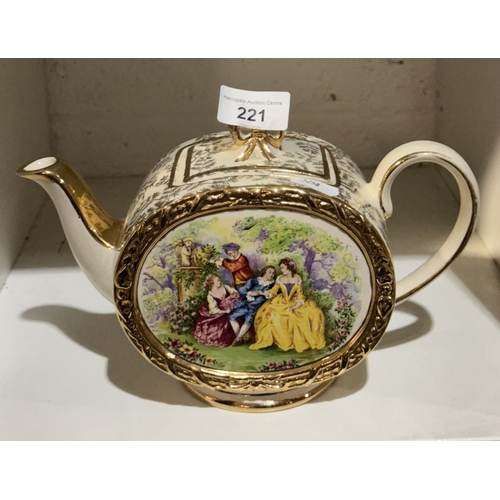 221 - SADLER BARREL SHAPED MUSICAL TEAPOT