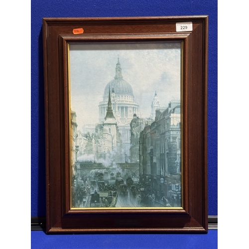 229 - OAK FRAMED PRINT TITLED “LUDGATE EVENING”BY JOHN O’CONNOR IN 1887