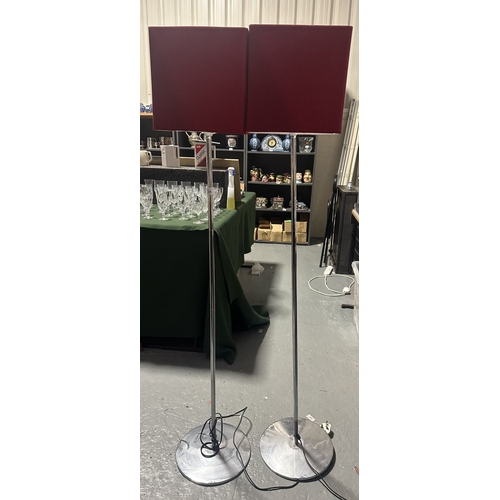 235 - PAIR OF FREESTANDING CHROME LAMPS