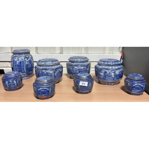 270 - WADE MILLENNIUM 2000 RINGTONS CATHEDRAL HEXAGONAL TEA JARS