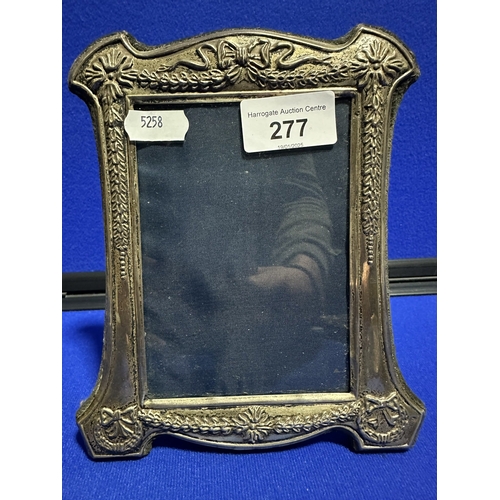 277 - EARLY VICTORIAN SILVER FRAMED PICTURE FRAME