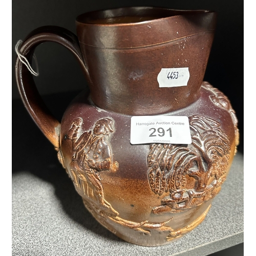 291 - EARLY DOULTON LAMBETH BROWN GLAZED JUG