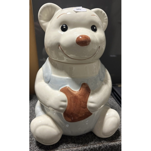 310 - CERAMIC TEDDY BEAR BISCUIT TIN