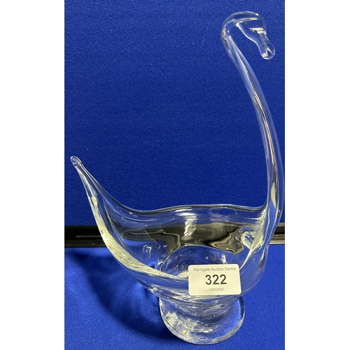 322 - MIRANO STYLE SWAN SHAPE GLASS BOWL