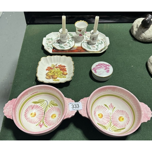 333 - TRINKET SET AND PORTUGUESE CERAMICS