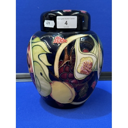 4 - MOORCROFT QUEENS CHOICE LARGE GINGER JAR SIGNED ON BASE