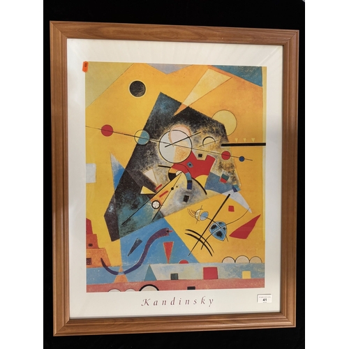 41 - FRAMED ABSTRACT PRINT BY WASSILY KANDINSKY