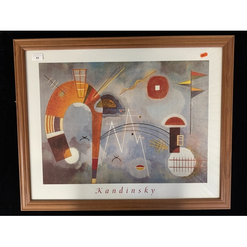 44 - FRAMED ABSTRACT PRINT BY WASSILY KANDINSKY