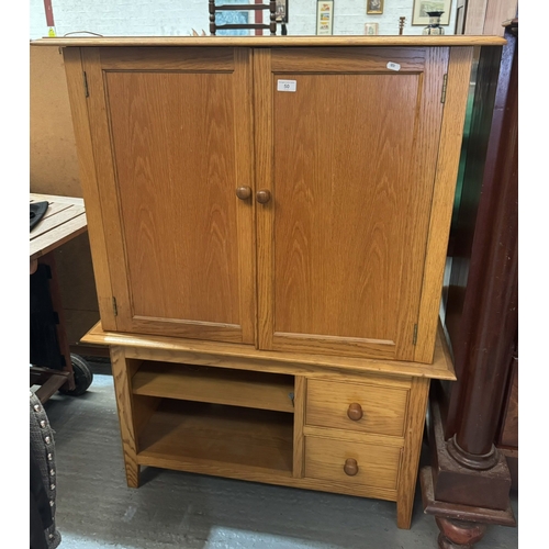 50 - SOLID OAK TALLBOY CABINET