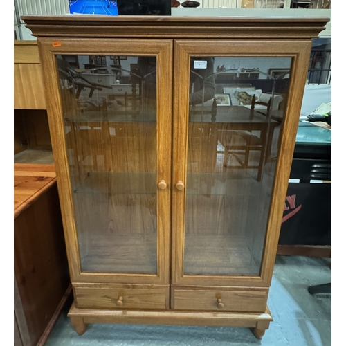 71 - OAK ILLUMINATED DISPLAY CABINET