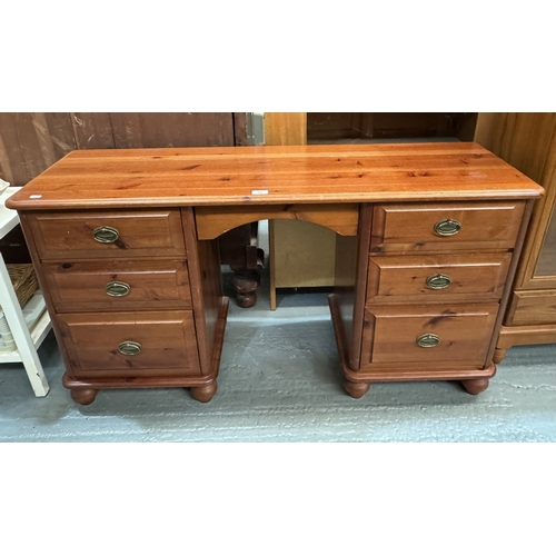 72 - PINE SIX DRAWER DRESSING TABLE