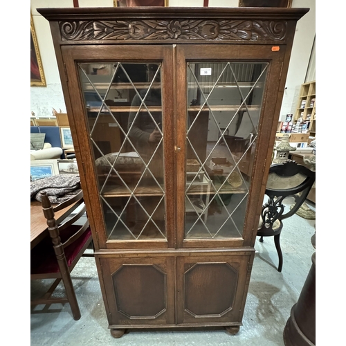 96 - SOLID OAK GLAZED CABINET