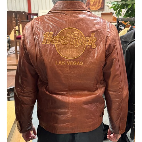 64 - SIZE SMALL LAS VEGAS HARD ROCK CAFE LEATHER JACKET