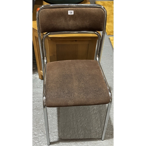 138 - 1970S CHROME UPHOLSTERED CHAIR