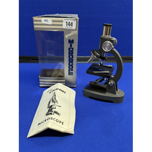 144 - BOXED MICROSCOPE