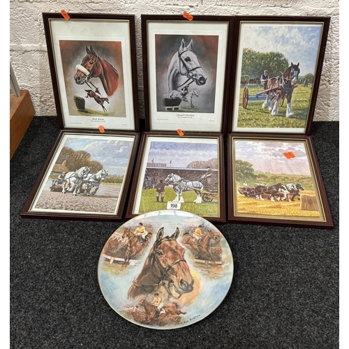 198 - EQUESTRIAN PRINTS AN A COALPORT PLATE FEATURING “ ARKLE”