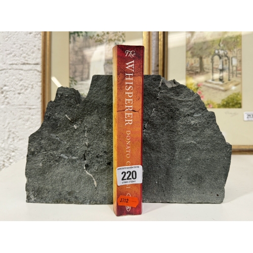 220 - PAIR OF HEAVY STONE BOOKENDS