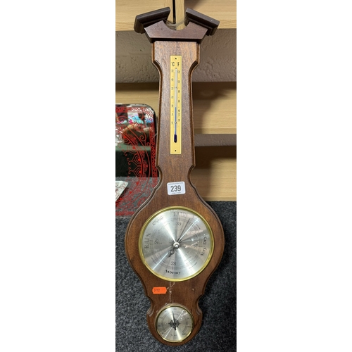 239 - WOODEN BANJO BAROMETER