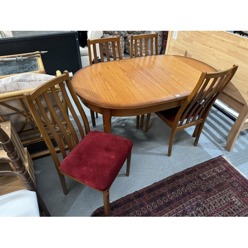 87 - STATEROOM TEAK TABLE AND FOUR CHAIRS