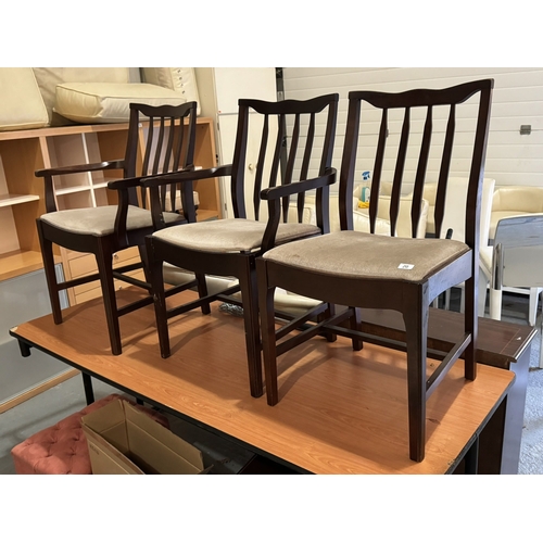 20 - TWO MAHOGANY CARVER CHAIRS AND ONE OTHER