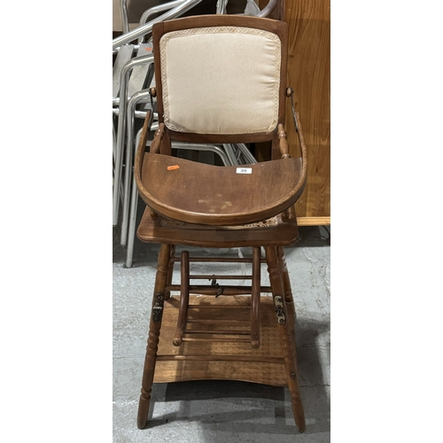 39 - ANTIQUE METAMORPHIC HIGHCHAIR