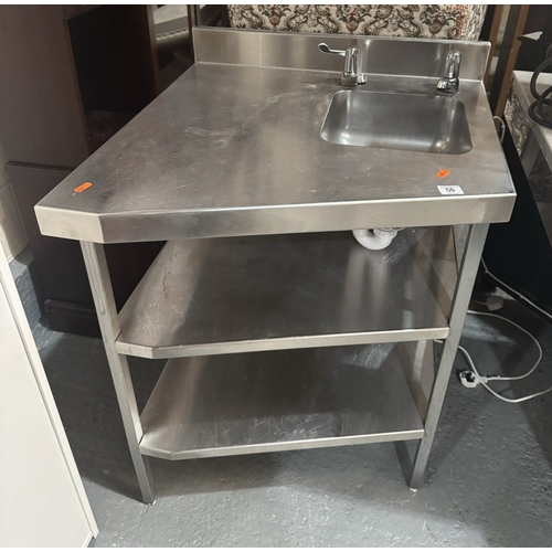 56 - STAINLESS STEEL FREESTANDING SINK UNIT