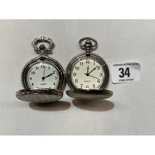 34 - TWO POCKET WATCHES