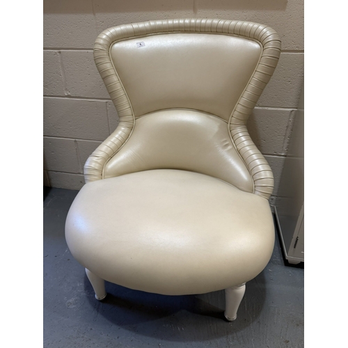 4 - ZANABONI IVORY LEATHER CHAIR