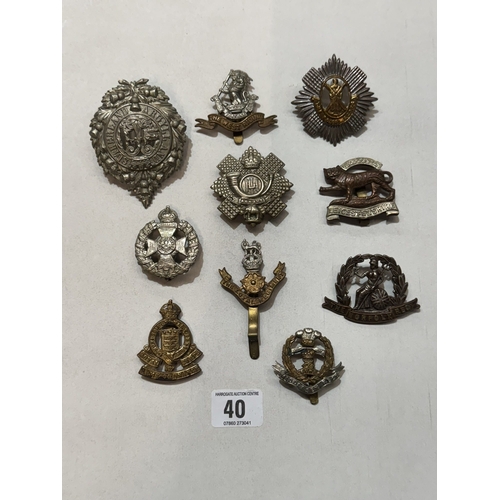 40 - SECTION OF ARMY CAP BADGES