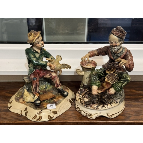 42 - TWO CAPODIMONTE FIGURES