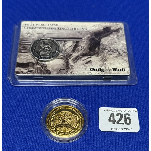 426 - PAIR OF COMMEMORATIVE COINS