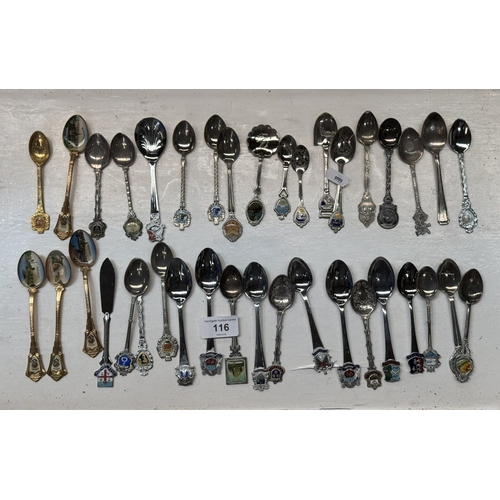 116 - SELECTION OF SOUVENIR TEASPOONS