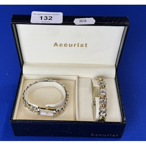 132 - LADIES ACCURIST WATCH WITH MATCHING BRACELET