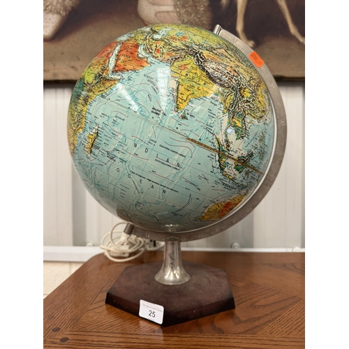 25 - VINTAGE ILLUMINATED GLOBE