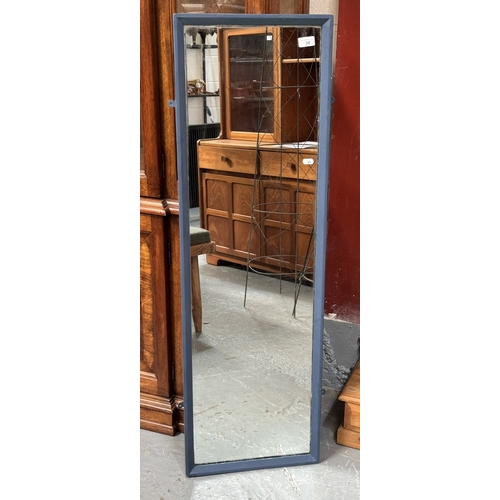 34 - WOODEN FRAMED HALL MIRROR