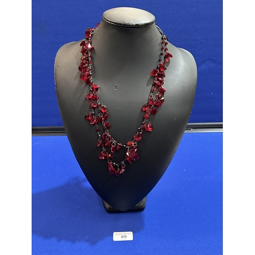 69 - MARIA CALDERA RUBY CRYSTAL NECKLACE