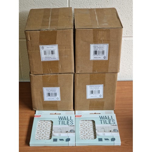 34 - FOUR BOXES OF SELF-ADHESIVE WALL TILES