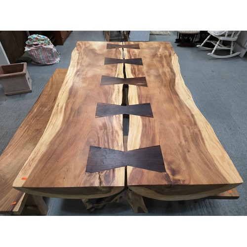 INDONESIAN HAND CARVED SOLID MANGO WOOD DINING TABLE ON ROOT LEG WITH ...