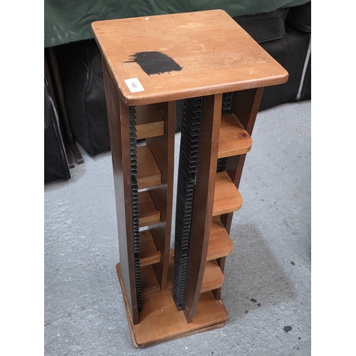 REVOLVING PINE CD RACK