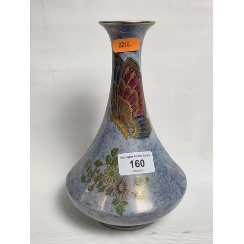 160 - WILTON WARE VASE, A.C.H.A STOKE-ON-TRENT, WITH BUTTERFLY DECORATION