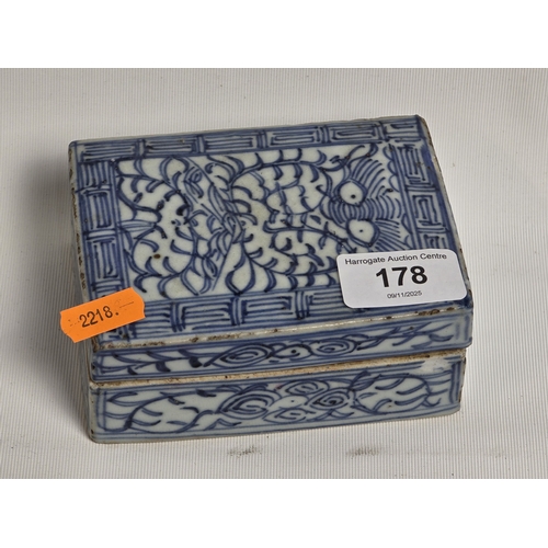 178 - ANTIQUE CHINESE PORCELAIN SCHOLARS INK BOX