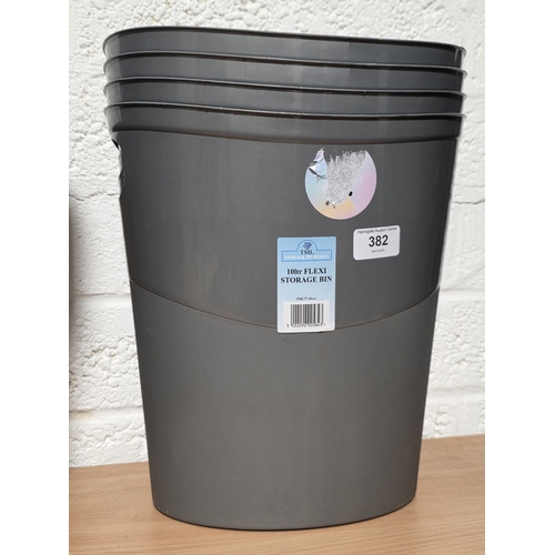 382 - FOUR 10 LITRE FLEXI STORAGE BINS