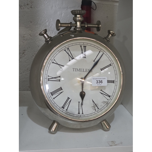 69 - TIMELESS CHROME ALARM STYLE CLOCK